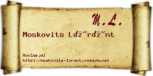 Moskovits Lóránt névjegykártya