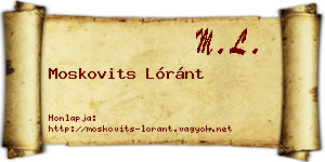 Moskovits Lóránt névjegykártya