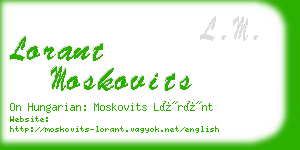 lorant moskovits business card